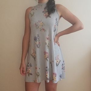 Floral blue sleeveless dress